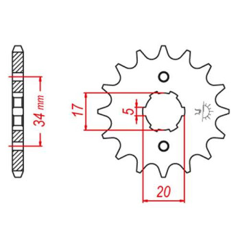 Pignon JT 12 dents pas 520 type 1324