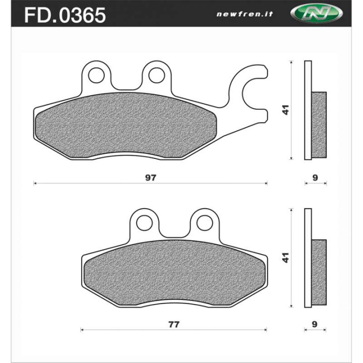 Plaquettes de frein organique Newfren FD0365BE