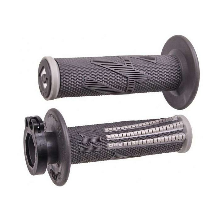 Poignées moto cross ODI EMIG PRO V2 LOCK-ON Graphite/Gris