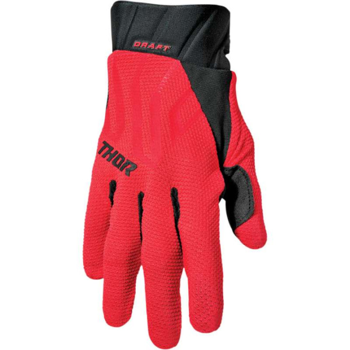 Gants moto cross Thor DRAFT RED/BLACK