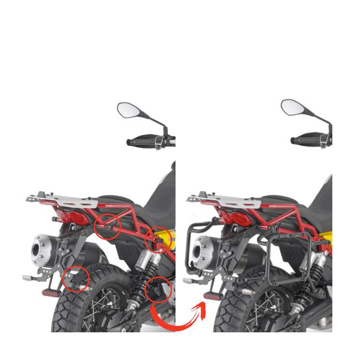 Support valises Givi MONOKEY (PLOR8203MK) Moto Guzzi V85 TT Support valises Givi MONOKEY (PLOR8203MK) Moto Guzzi V85 TT