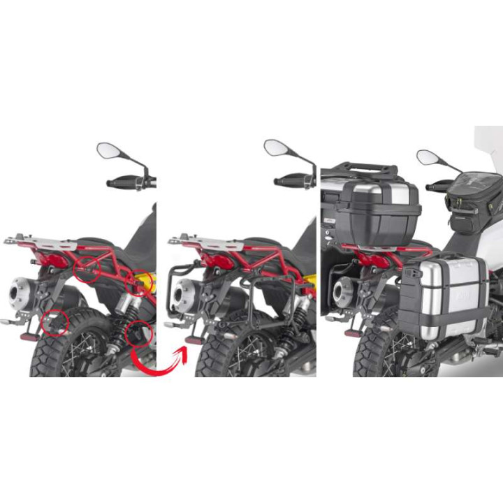 Support valises Givi MONOKEY (PLOR8203MK) Moto Guzzi V85 TT