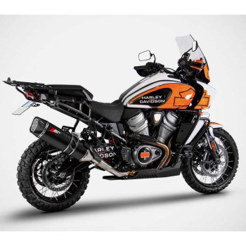 EURO 5 approved muffler Zard INOX Black Harley PAN AMERICA