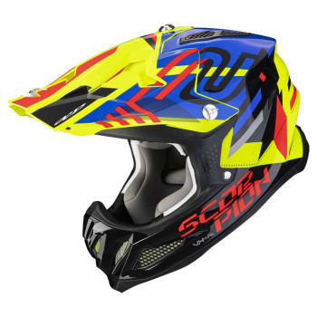 Casque cross Scorpion VX-22 AIR NEOX Jaune / Bleu / Rouge