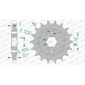 Pignon AFAM 17 dents pas 530 type 20502 Honda CB500