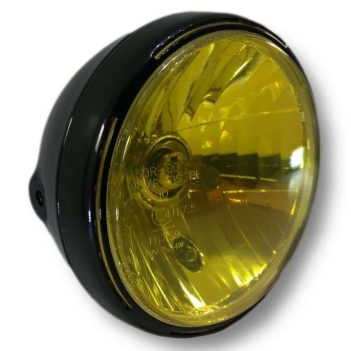 Sticker vinyle jaune transparent pour phare moto (25x25cm)