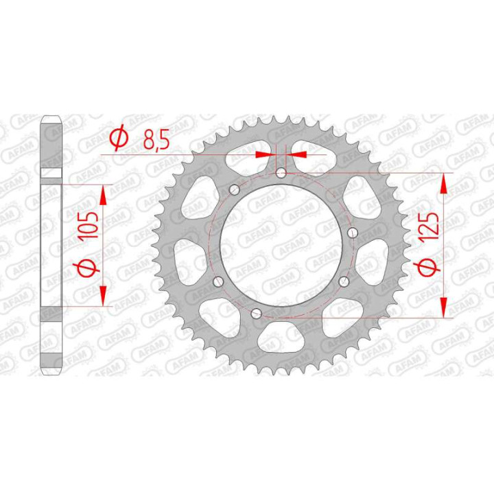 AFAM steel sprocket 62 teeth pitch 428 type 47200 Derbi 125 Cross City