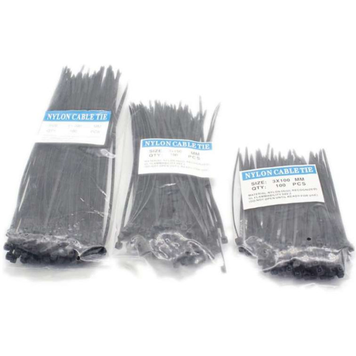 Lot de 300 colliers rilsans noirs