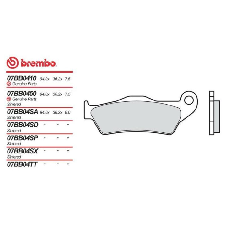 Brembo sinter brake pads 07BB04SA