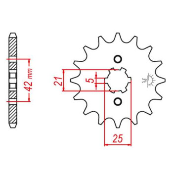 Pignon JT 14 dents pas 520 type 569