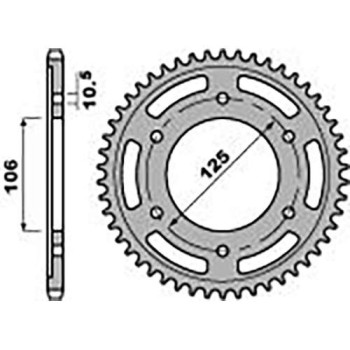 Couronne alu PBR 45 dents ultra-ligh pas 525 type 4529 Triumph Street triple / Daytona 675