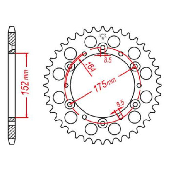 Couronne acier JT 49 dents pas 520 type 853