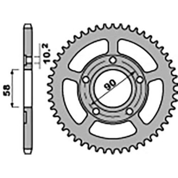 Couronne alu PBR 38 dents ultra-light pas 520 type 281 Honda CRM 125