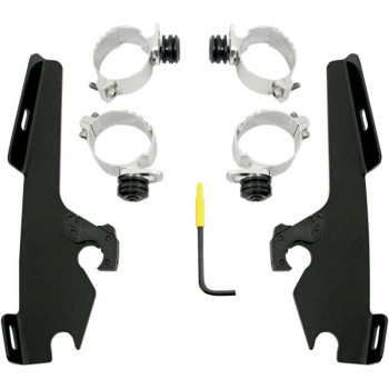 Fixation pare-brise Memphis Shades Fats/Slim Noir DYNA FAT BOB/WIDE GLIDE/BREAKOUT