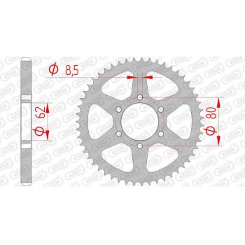 Couronne acier AFAM 54 dents pas 428 type 12208 Yamaha TW125