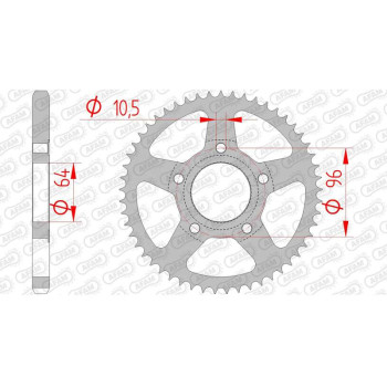 Couronne acier AFAM 53 dents pas 428 type 10203 Honda XL 125 R Couronne acier AFAM 53 dents pas 428 type 10203 Honda XL 125 R
