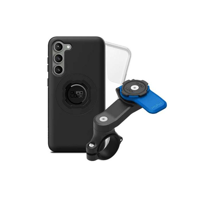 Pack Quad Lock Handlebar Mount + coque Samsung Galaxy S23 Plus + protection pluie