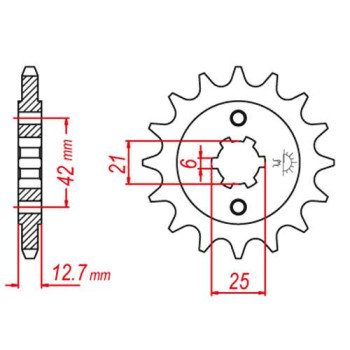 Pignon JT 18 dents pas 530 type 288