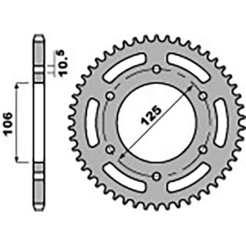Couronne alu PBR 45 dents ultra-light pas 520 type 4530 Triumph Daytona 675