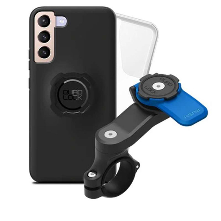 Pack Quad Lock Handlebar Mount + coque Galaxy S22Plus + protection pluie