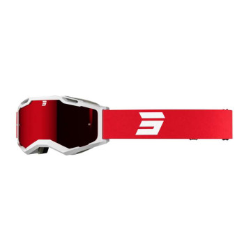 Masque moto cross Shot IRIS 2.0 TECH WHITE RED GLOSSY
