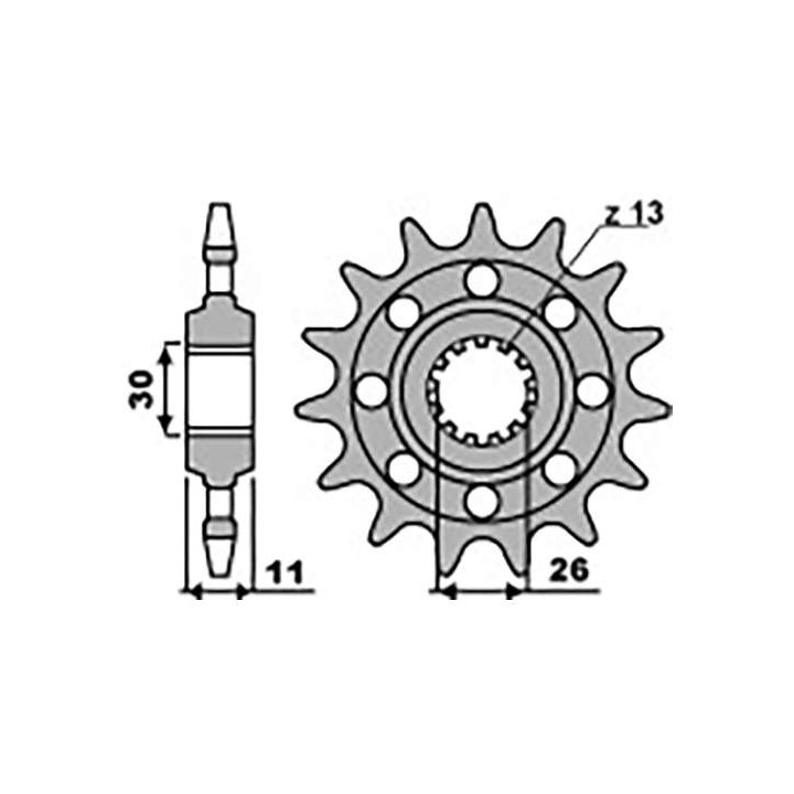 Pignon PBR 16 dents pas 520 type 579M Yamaha YZF R1