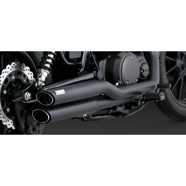 Ligne complète Vance & Hines TWIN SLASH noir (48531) Yamaha XV950 /R