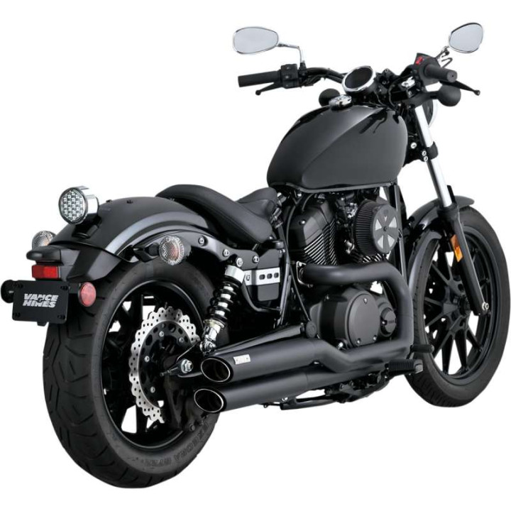 Ligne complète Vance & Hines TWIN SLASH noir (48531) Yamaha XV950 /R