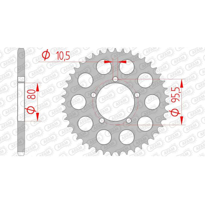 AFAM steel crown 43 teeth not 520 type 56300 Gilera 500 Saturno Bialbe