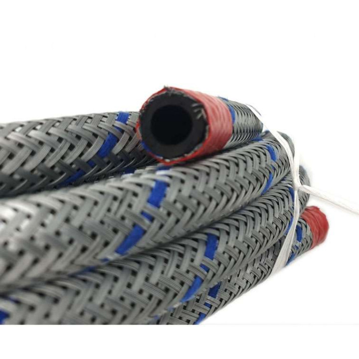 Gasoline hose metal braided/blue wire 6x10,5mm - 5M