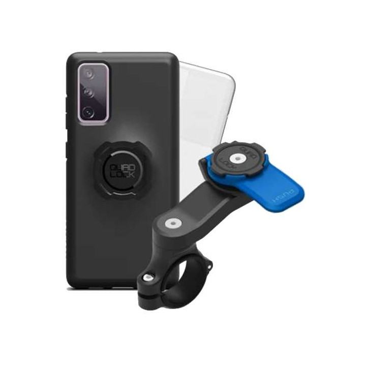 Pack Quad Lock Handlebar Mount + coque Galaxy S20 FE + protection pluie