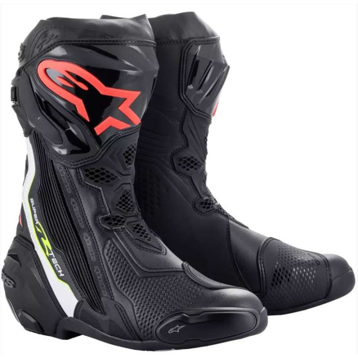 Bottes moto Alpinestars SUPERTECH R Noir/Blanc/Rouge/Jaune