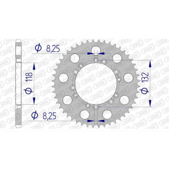Couronne alu AFAM 48 dents pas 520 type 93321 Beta ALP 200 Couronne alu AFAM 48 dents pas 520 type 93321 Beta ALP 200