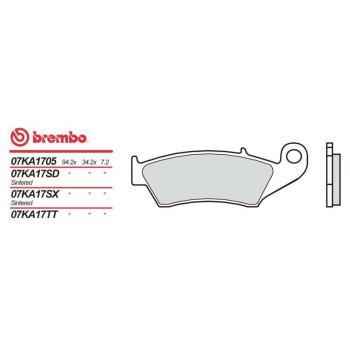 Plaquettes de frein moto organique Brembo 07KA1705