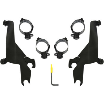 Fixation pare-brise NOIR Memphis Shades Fats/Slim (MEB2047) Softail Sport Glide