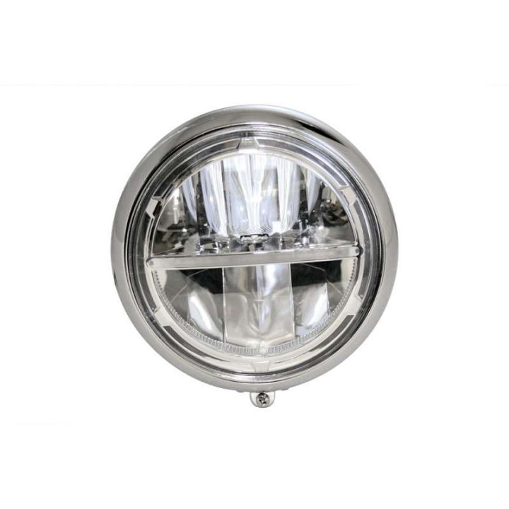 7-inch LED motorcycle headlight HIGHSIDER VOYAGE CHROME (bottom mount)