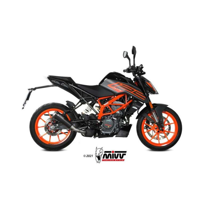 Silencieux Homologué Mivv X-M1 Inox noir (KT.025.LC4B) KTM Duke 125/390 21-