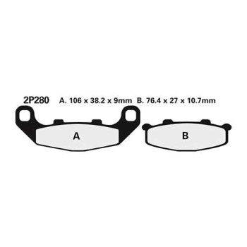 Plaquettes de frein semi-metal Nissin 2P-280NS