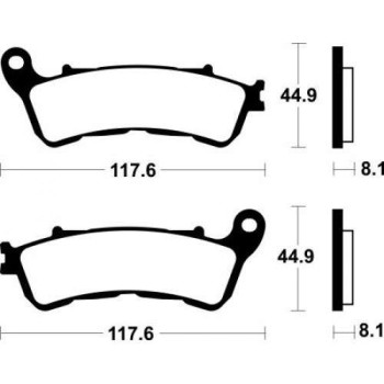 Plaquettes de frein moto métal fritté Tecnium MF328
