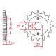 Pignon JT 14 dents pas 520 type 329