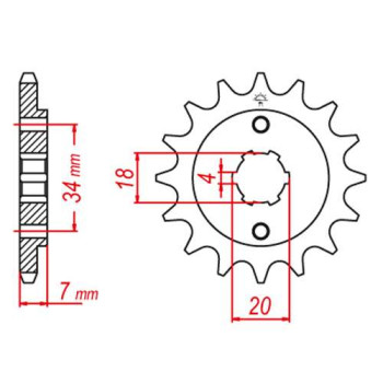 Pignon JT 14 dents pas 520 type 329