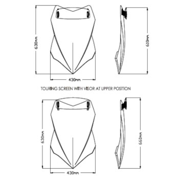 Bulle Puig TOURING avec spoiler (20733H) Ducati MULTISTRADA V4