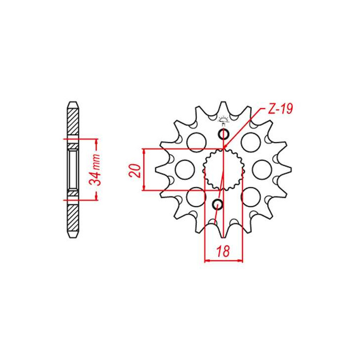 Pignon anti-boue JT 15 dents pas 420 type 1310SC Honda CRF150R Pignon anti-boue JT 15 dents pas 420 type 1310SC Honda CRF150R