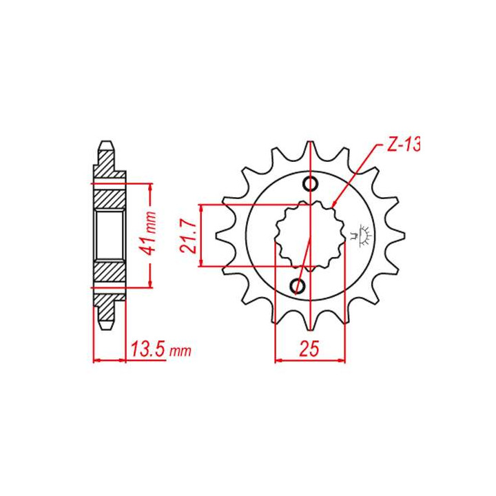 Pignon JT 15 dents pas 525 type 296 Pignon JT 15 dents pas 525 type 296