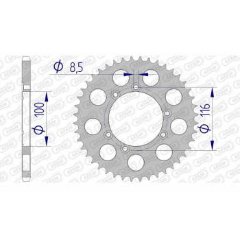 Couronne alu AFAM 41 dents pas 520 type 93303 GAS-GAS 125 Pampera Couronne alu AFAM 41 dents pas 520 type 93303 GAS-GAS 125 Pampera