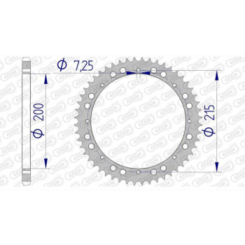 Couronne alu AFAM 52 dents pas 520 type 72301 KTM GS 390 Couronne alu AFAM 52 dents pas 520 type 72301 KTM GS 390