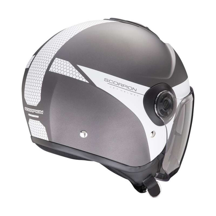 Casque moto Scorpion EXO-CITY II SHORT Argent mat / Blanc