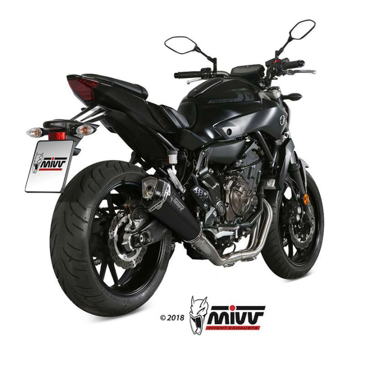 Complete line Mivv DELTA RACE Inox Black high pos. (Y.045.LDRB) Yamaha MT-07