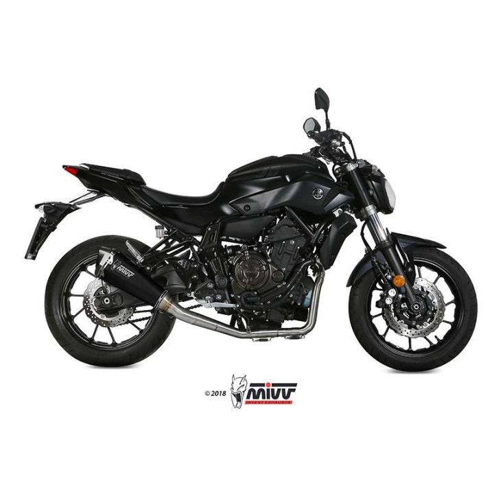 Complete line Mivv DELTA RACE Inox Black high pos. (Y.045.LDRB) Yamaha MT-07