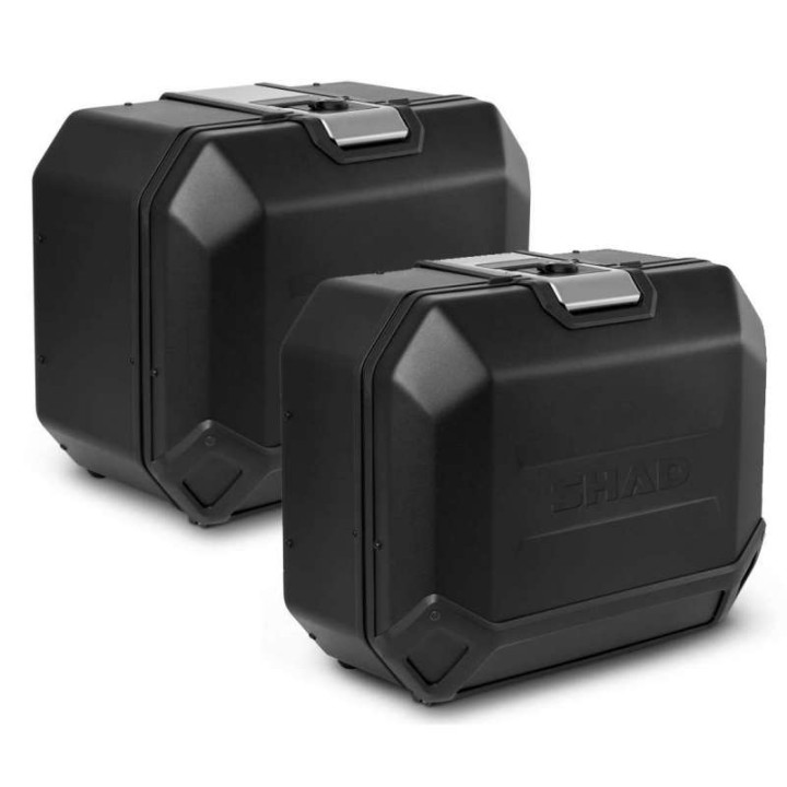 Shad TERRA TR36/TR47 BLACK aluminum suitcase kit + 4P brackets (W0FS824P) BMW F750GS/F850GS